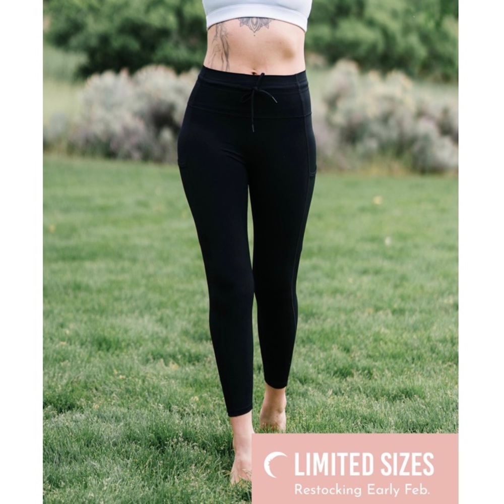 Black Pocket Drawstring Luxe